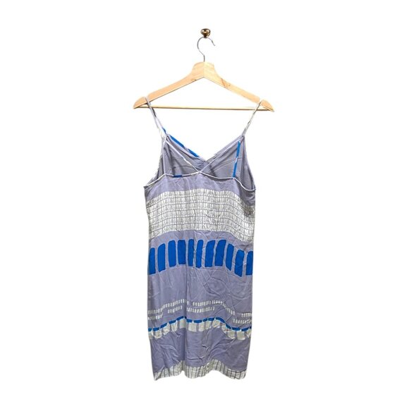 Addison For Anthropologie 100% Silk Slip Dress Blue Size M Coastal Beach Summer - Picture 11 of 13